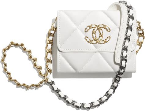 chanel white 2021 19 flap coin purse w/ chain|Chanel handbags flap.